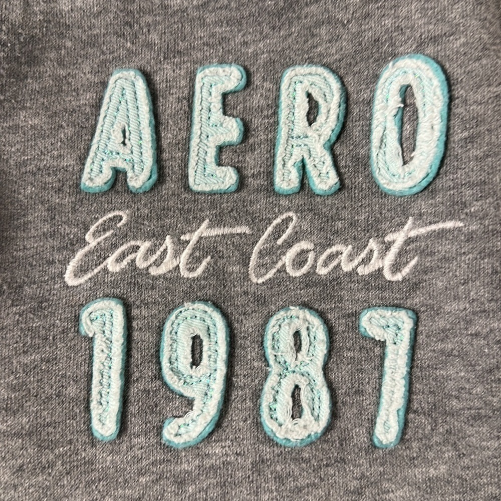 Aeropostale Gray cinch sweatpants, Embordered Logo, WARM, EX/1P - Picture 3 of 7